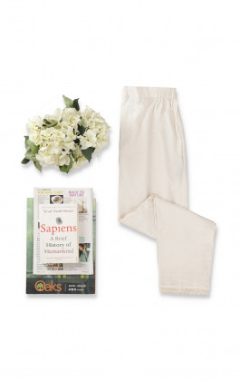 Natural Cream Yarn Dyed Straight Pant